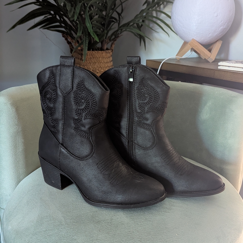 Black Western Ankle Boots